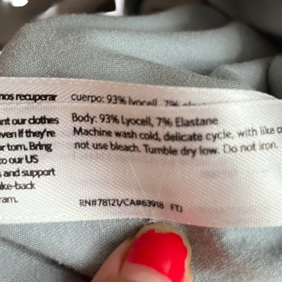 Eileen Fisher Henley Stretch Jersey Shift Dress Cap Sleeve Powder Blue - Picture 8 of 12